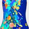 Купальник для дівчаток Arena PAINTING SWIMSUIT V BACK синій, помаранчевий 128 см (010744-830) 010744-830