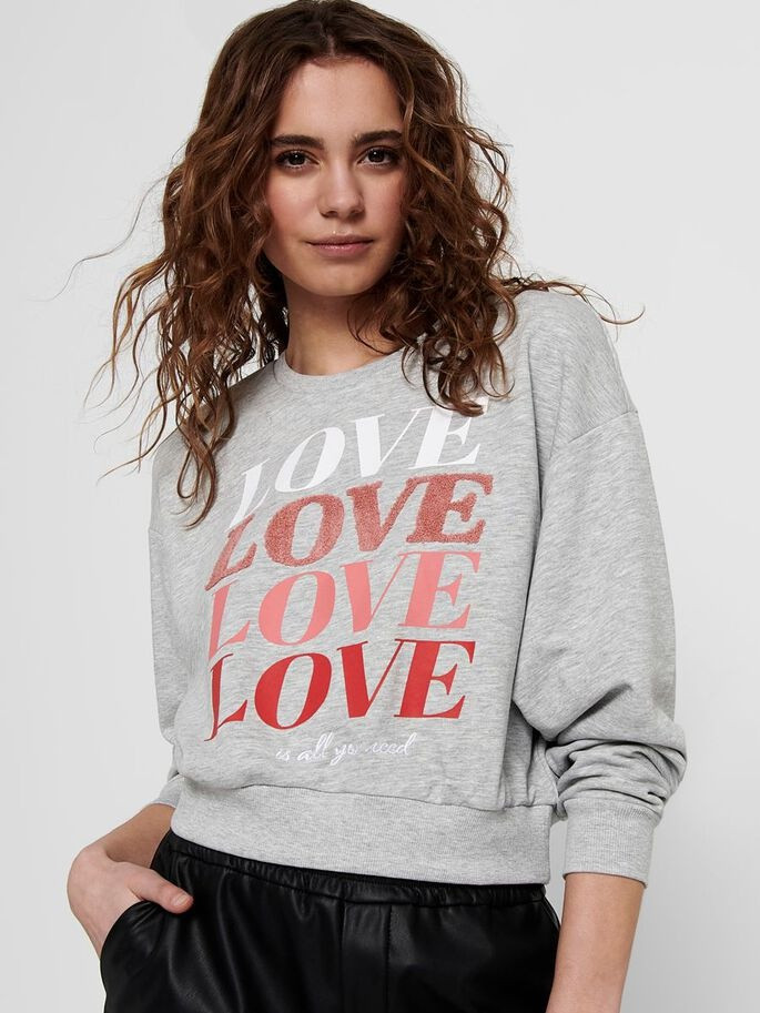Толстовка ONLLOVE LIFE L/S O-NE 15226033 Light Grey Melange ONLY L Сірий 15226033LightGreyMela