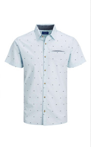 Сорочка JORSOLAR SHIRT SS 12187984 Cashmere Blue Jack&Jones L Блакитний 12187984-Cashmere Blue