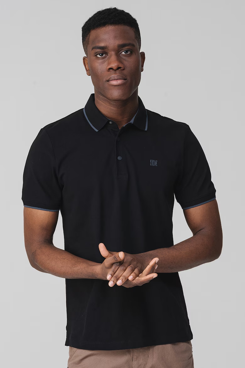 Футболка поло Cotton blend polo shirt 2161571-9999 s.Oliver L Чорний 2161571-9999