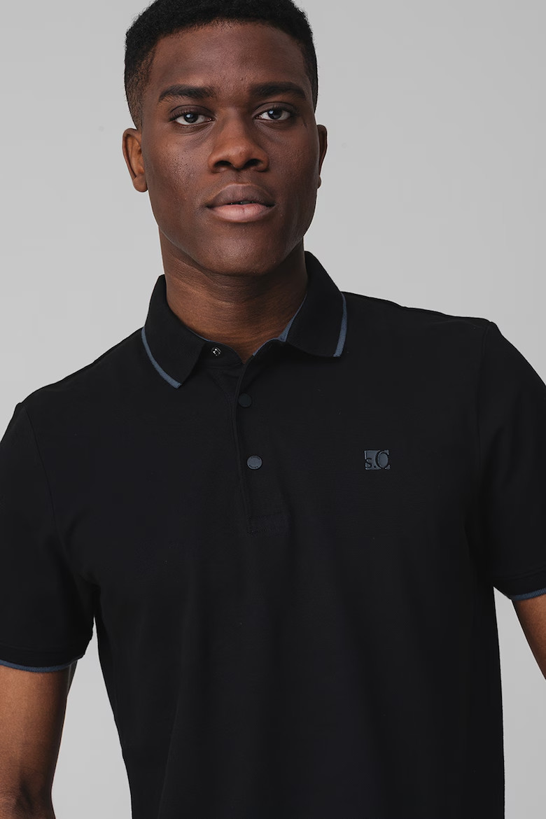 Футболка поло Cotton blend polo shirt 2161571-9999 s.Oliver L Чорний 2161571-9999