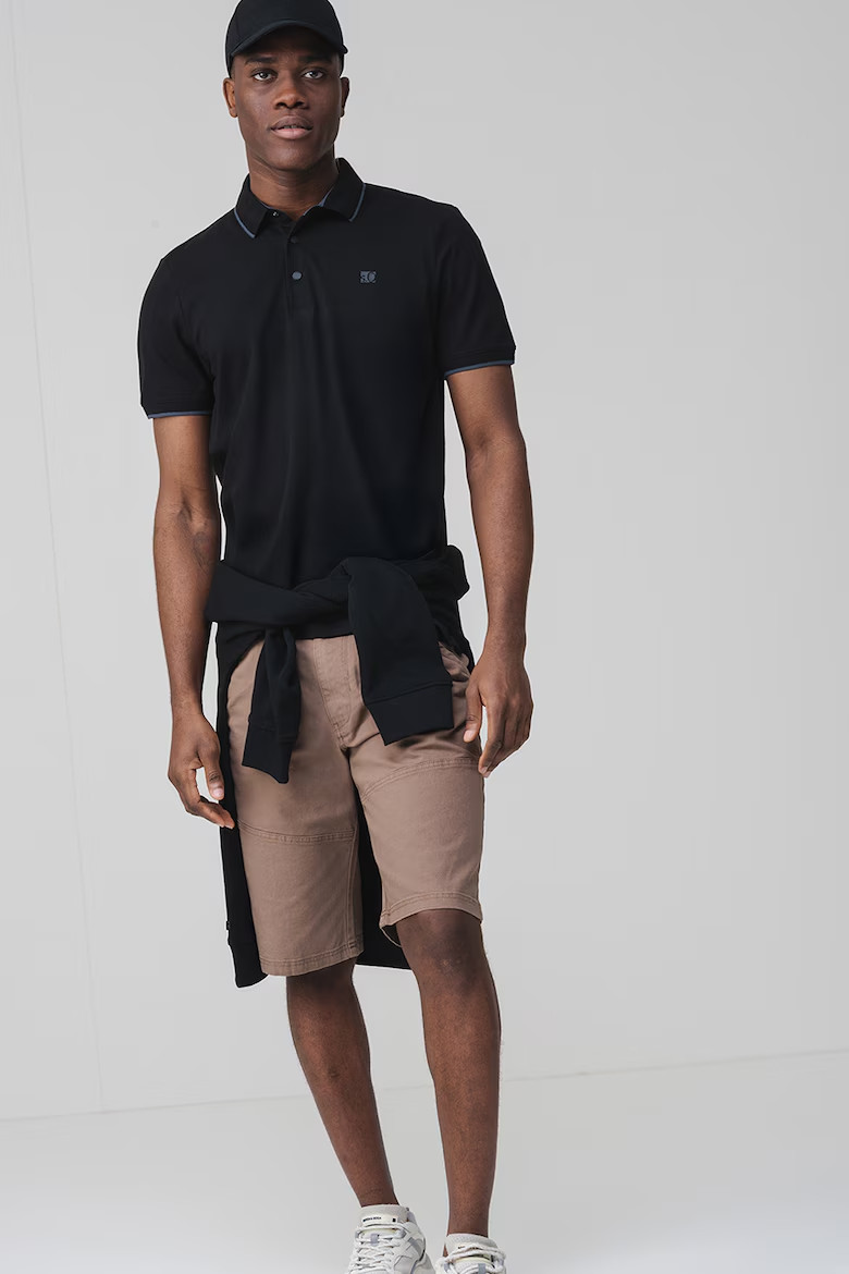 Футболка поло Cotton blend polo shirt 2161571-9999 s.Oliver L Чорний 2161571-9999