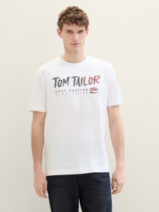 Футболка LOGO TEXT TEE 1041798ХХ20000 Tom Tailor L Білий 1041798ХХ20000