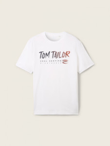 Футболка LOGO TEXT TEE 1041798ХХ20000 Tom Tailor L Білий 1041798ХХ20000
