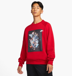 Кофта Nike Masterpiece Pack photo print crew neck fleece sweatshirt in red DD6515-687