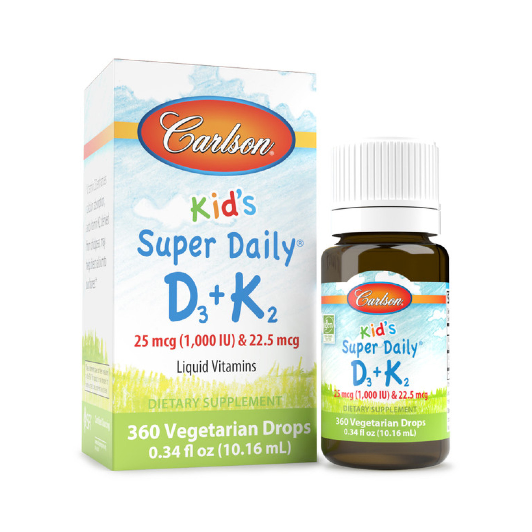 Рідина Carlson Laboratories Kids Super Daily D3+K2 - 360 drops 2023-10-2211
