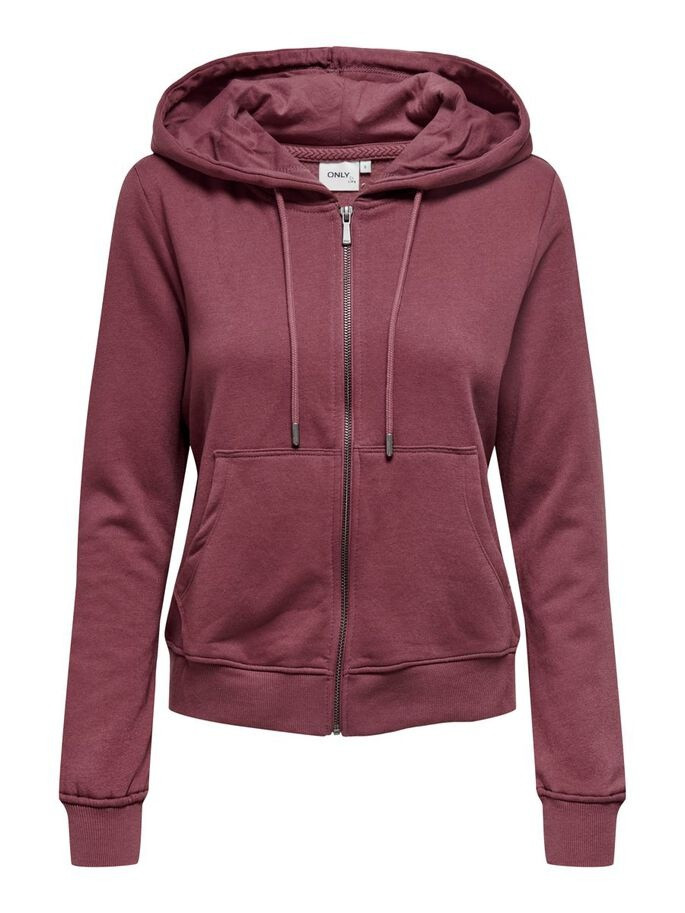 Толстовка ONLFEEL LIFE L/S ZIP HOOD SWT 15240765-Rose Brown ONLY M Бордовий 15240765-Rose Brown