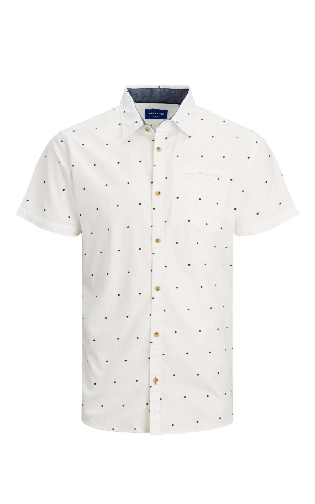 Сорочка JORSOLAR SHIRT SS 12187984 Cloud Dancer Jack&Jones L Білий 12187984-CLOUD DANCER