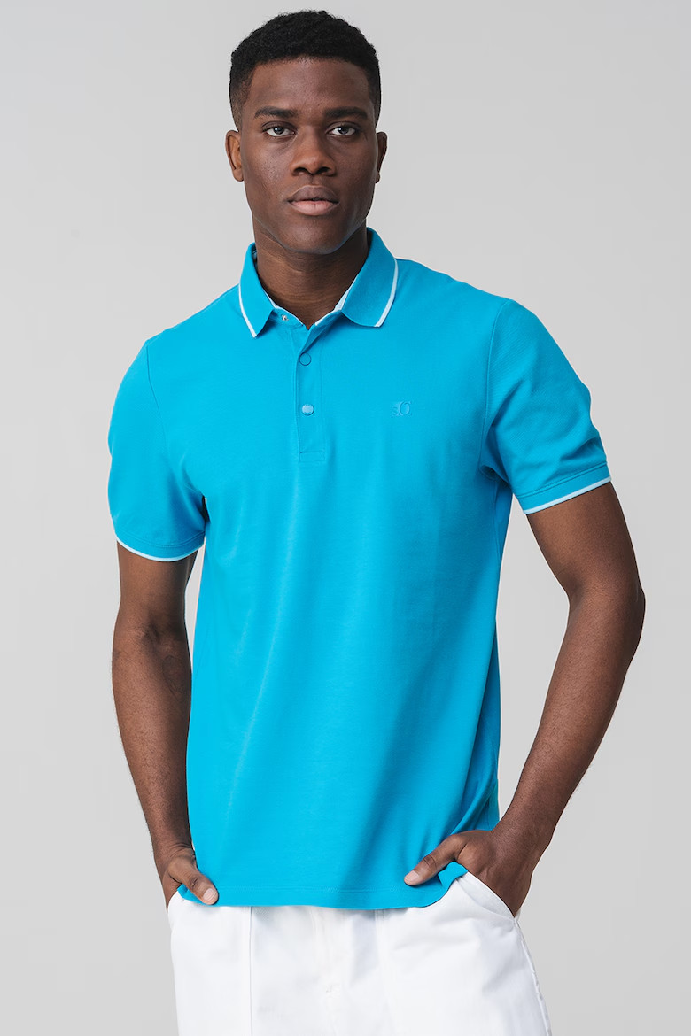 Футболка поло Cotton blend polo shirt 2161571-6259 s.Oliver L Блакитний 2161571-6259