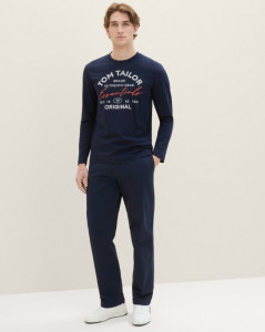 Футболка з довгими рукавами 1037744-10668 Tom Tailor L Темно-синій 1037744-10668