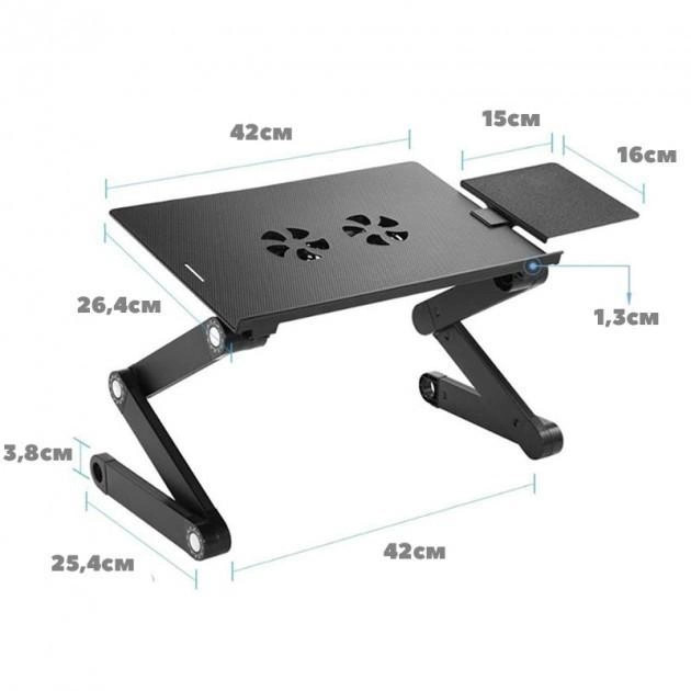 Стіл для ноутбука Laptop Table T8 портативна підставка з вентилятором 847654