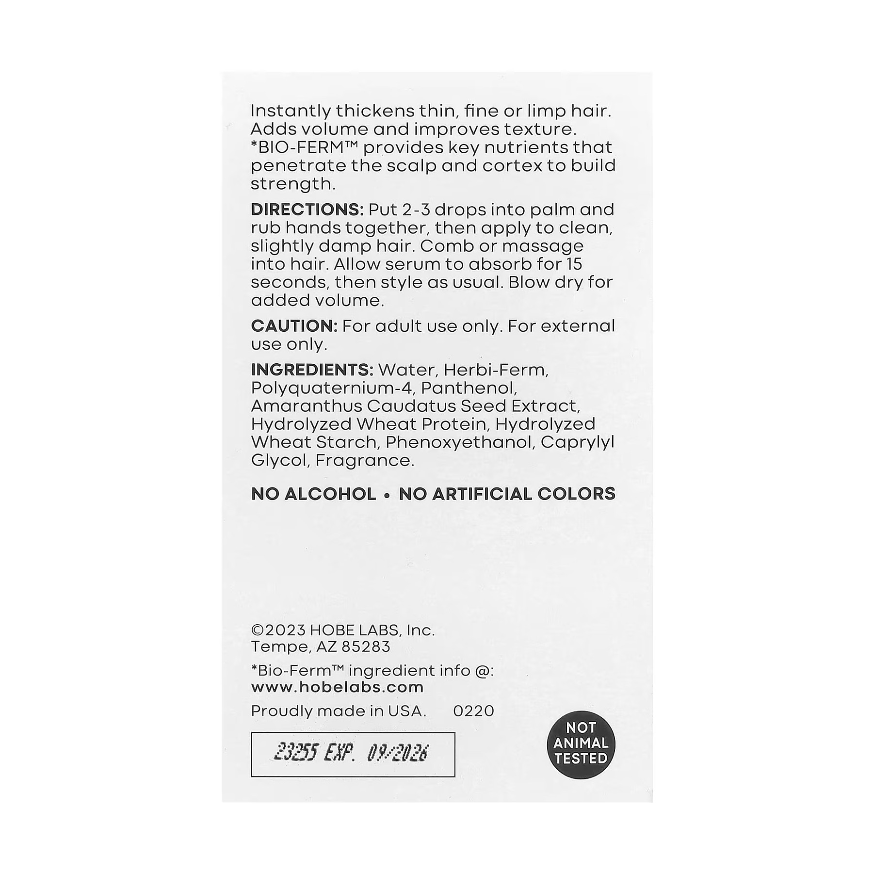 Рідина Hobe Labs Hair Thickening Serum - 59 ml 2023-10-3888