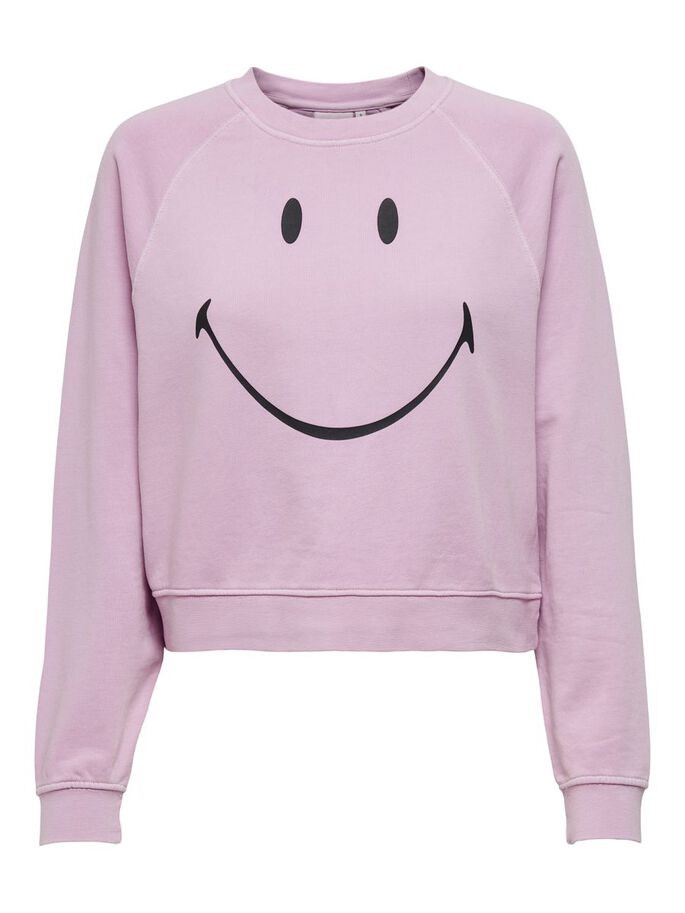 Толстовка ONLSMILEY LIFE L/S SWT 15232823 Orchid Bloom-SMILEY ONLY L Бузковий 15232823OrchidBloom-SMILE