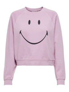 Толстовка ONLSMILEY LIFE L/S SWT 15232823 Orchid Bloom-SMILEY ONLY L Бузковий 15232823ORCHIDBLOOM-SMILE
