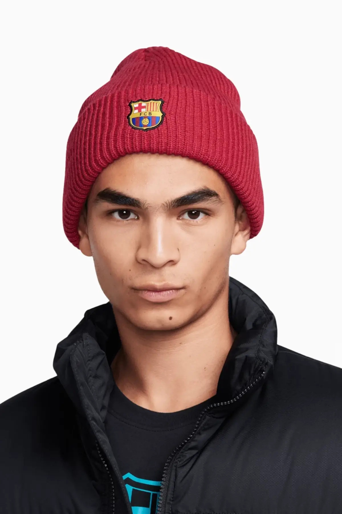 Шапка чоловіча Nike F.C. Barcelona Peak Beanie Bordo FN4863-620