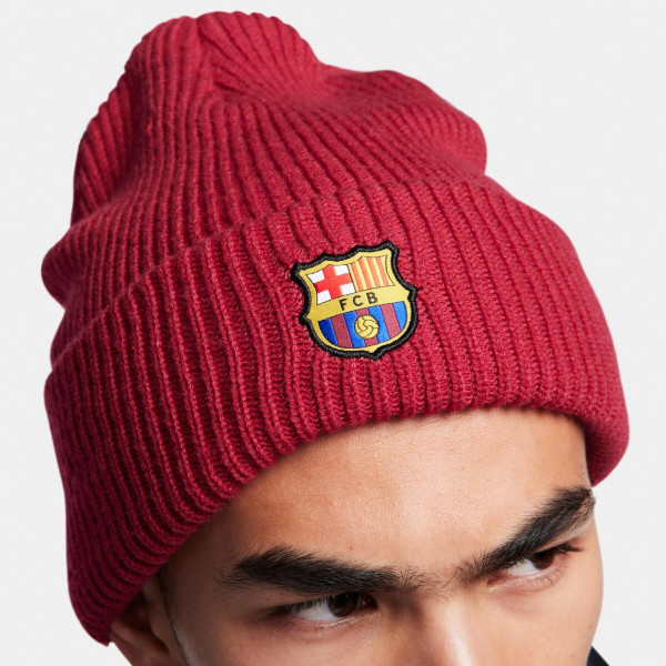 Шапка чоловіча Nike F.C. Barcelona Peak Beanie Bordo FN4863-620