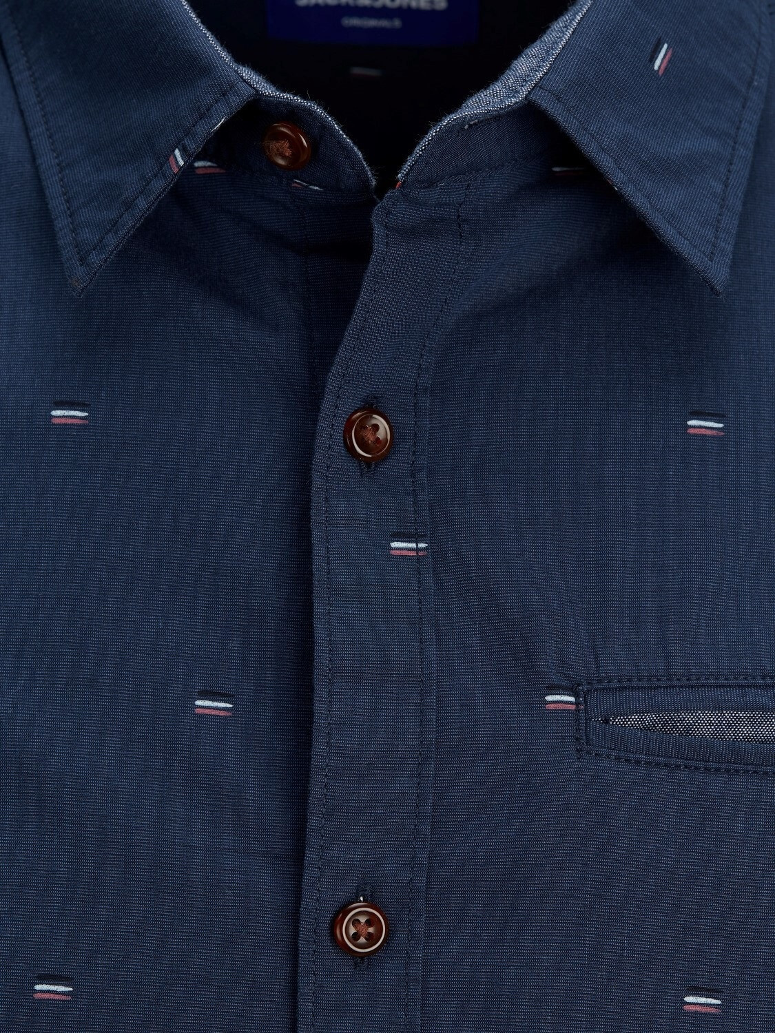 Сорочка JORSOLAR SHIRT SS 12187984 Ensign Blue Jack&Jones L Темно-синій 12187984-Ensign Blue
