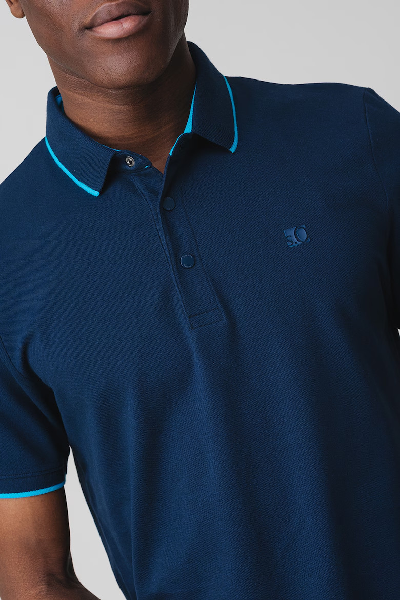 Футболка поло Cotton blend polo shirt 2161571-5852 s.Oliver L Темно-синій 2161571-5852
