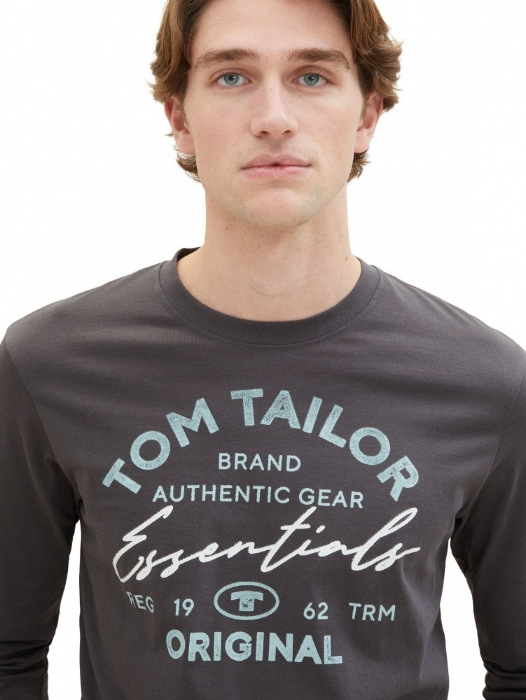 Футболка з довгими рукавами 1037744-10899 Tom Tailor L Темно-сірий 1037744-10899