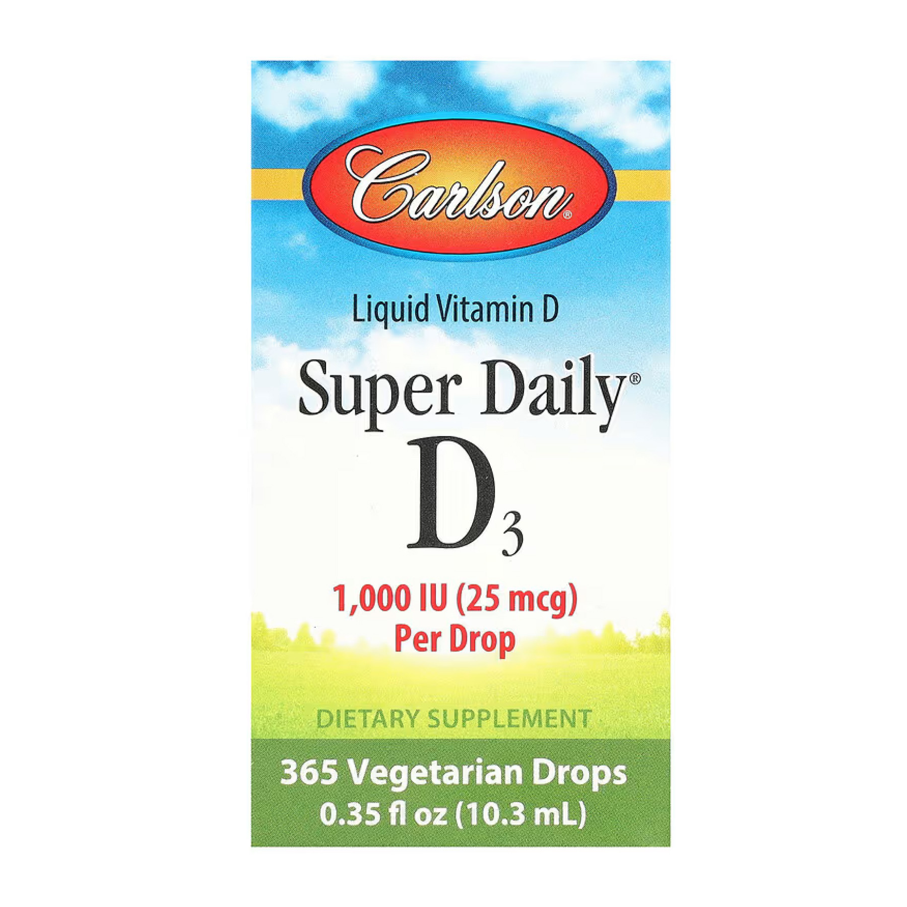 Рідина Carlson Laboratories Super Daily D3 1000IU - 10.3 mL 2023-10-5151