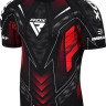 Футболка компресійна RDX COMPRESSION SHIRT HALF SLEEVES IMMAF-1 чорний, червоний Уні XXL CSH-IMF-1R
