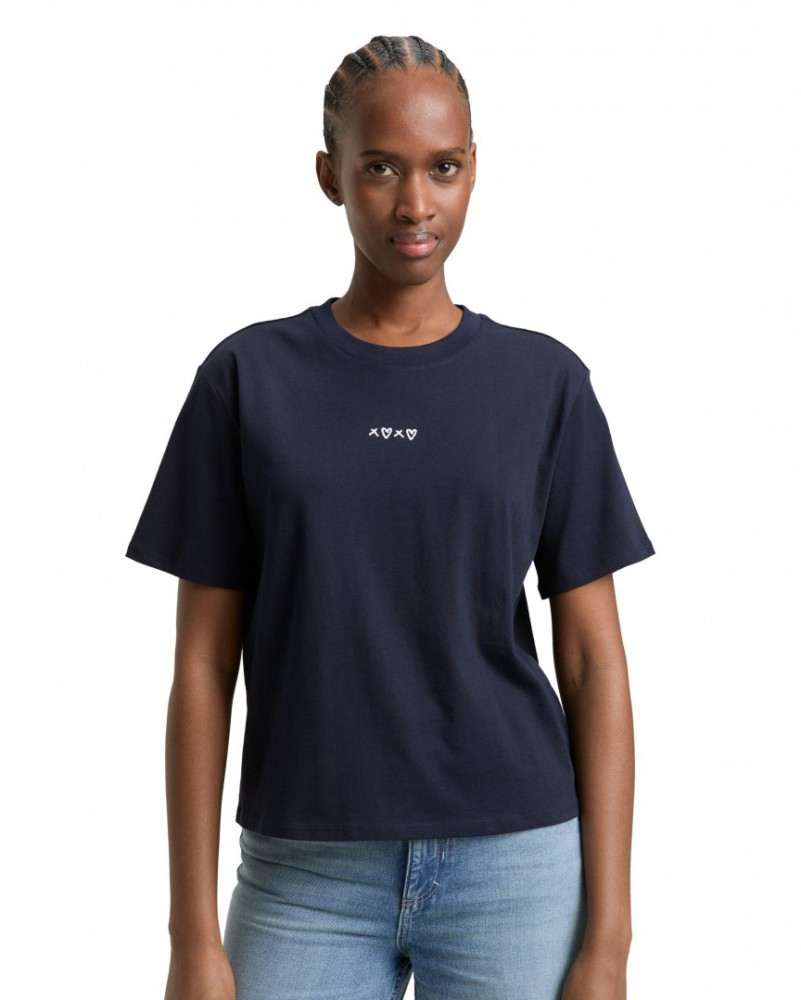 Футболка women's T-shirt 1050481-10668 Tom Tailor XS Темно-синій 1050481-10668