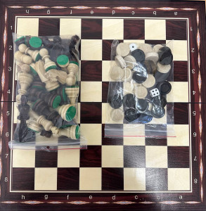 Шахи MADON Набір: шахи, шашки, нарди коричневий, бежевий Уні 47х47см MD21