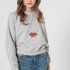 Толстовка ONLJENNIFER LIFE L/S O-NECK BOX SWT 15250226-Light Grey Melange-Print:FACE ONLY L Сірий 15250226-Light Grey Melan