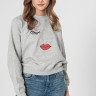 Толстовка ONLJENNIFER LIFE L/S O-NECK BOX SWT 15250226-Light Grey Melange-Print:FACE ONLY L Сірий 15250226-LIGHT GREY MELAN