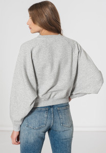 Толстовка ONLJENNIFER LIFE L/S O-NECK BOX SWT 15250226-Light Grey Melange-Print:FACE ONLY L Сірий 15250226-LIGHT GREY MELAN