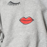 Толстовка ONLJENNIFER LIFE L/S O-NECK BOX SWT 15250226-Light Grey Melange-Print:FACE ONLY L Сірий 15250226-LIGHT GREY MELAN