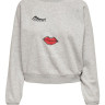 Толстовка ONLJENNIFER LIFE L/S O-NECK BOX SWT 15250226-Light Grey Melange-Print:FACE ONLY L Сірий 15250226-LIGHT GREY MELAN