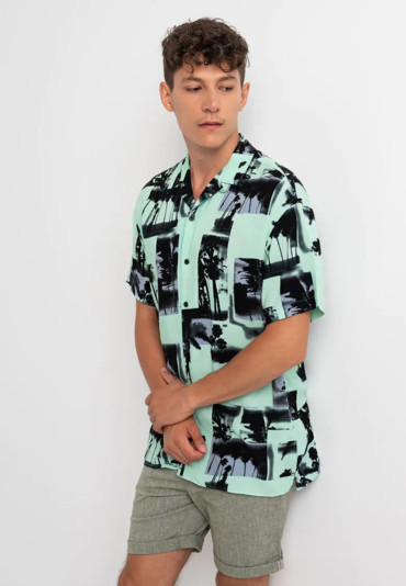 Сорочка JORTIDE RESORT SHIRT SS TC220 12179803 Yucca Jack&Jones L Бірюзовий 12179803Yucca