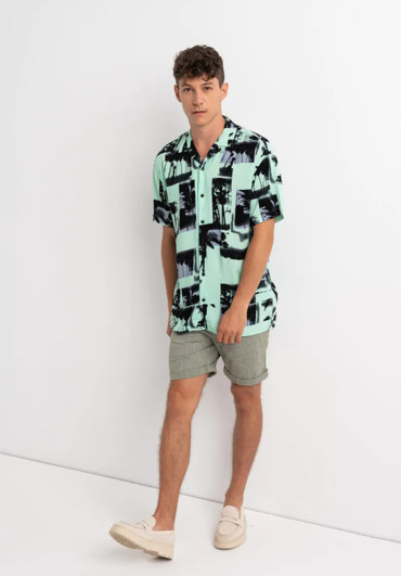 Сорочка JORTIDE RESORT SHIRT SS TC220 12179803 Yucca Jack&Jones L Бірюзовий 12179803Yucca