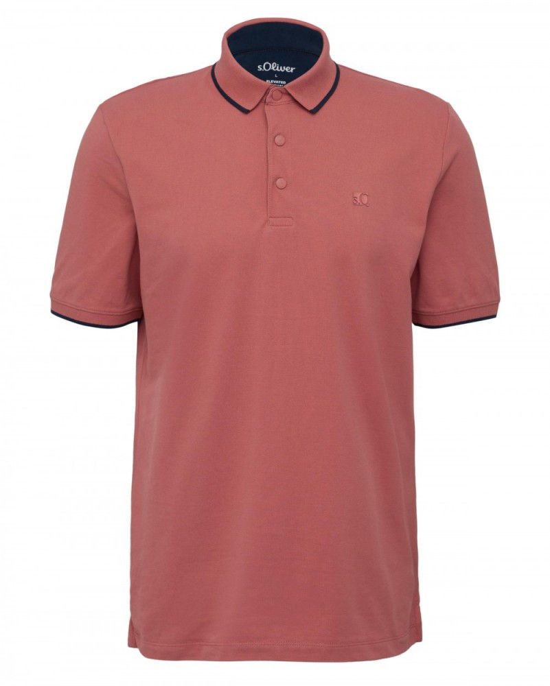 Футболка поло Cotton blend polo shirt 2161571-4291 s.Oliver L Кораловий 2161571-4291