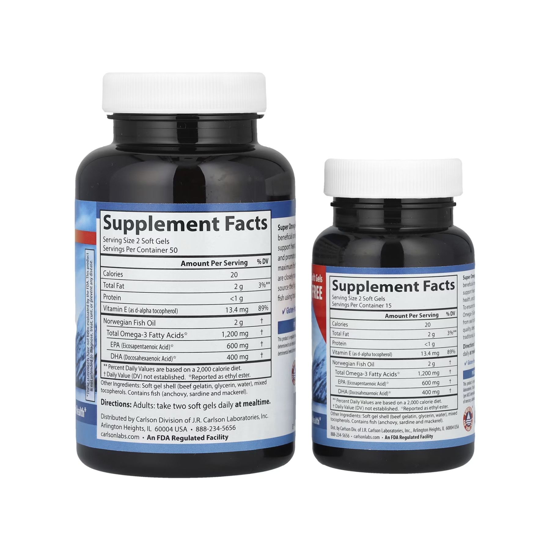 Софт гелеві капсули Carlson Laboratories Super Omega-3 Gems 100+30 - 130 softgels 2023-10-4560