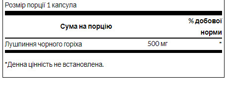 Капсули Black Walnut Hulls 500mg - 60caps 100-74-4582106-20