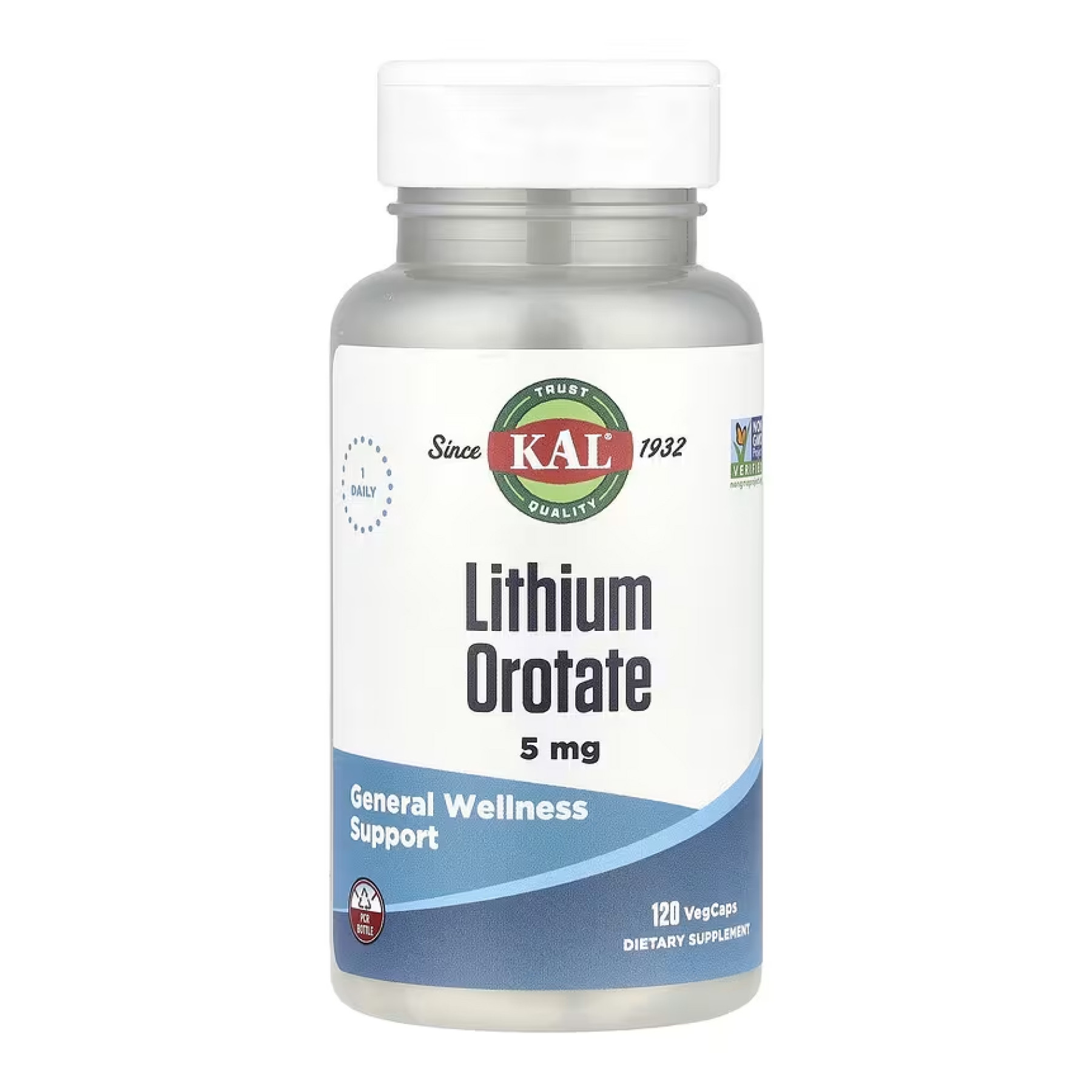 Капсули KAL Lithium Orotate 5mg - 120 vcaps 2023-10-5196