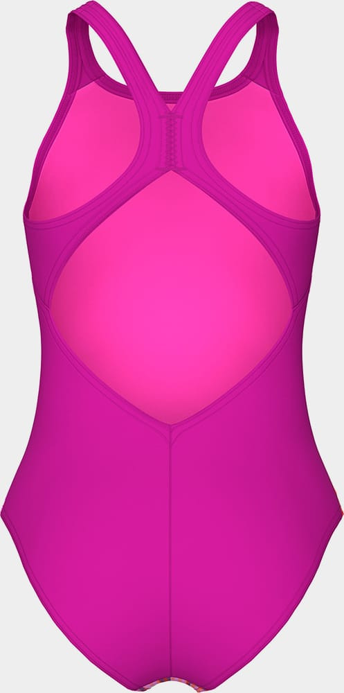 Купальник закритий для дівчат Arena MULTI COLOURS SWIMSUIT V BACK рожевий, помаранчевий Діт 152 см 009007-908