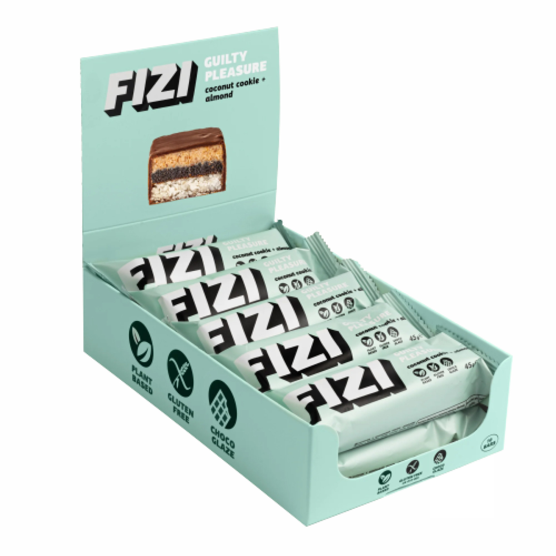 Батончик FIZI Chocolate Bar - 10х45g Coconut Cookie-Almond 2022-10-0340