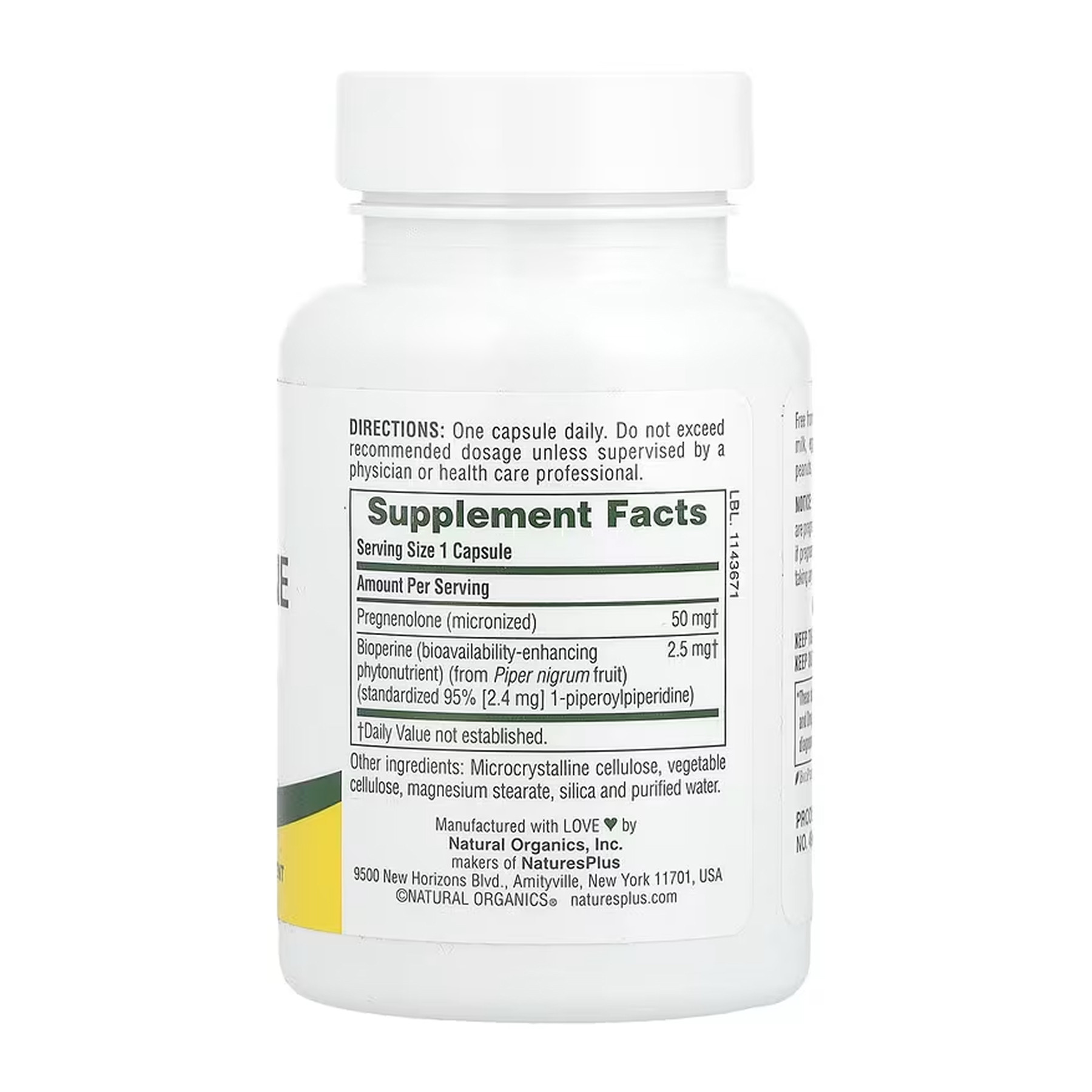 Капсули Nature's Plus Ultra Pregnenolone with Bioperine - 60 caps 2023-10-6121