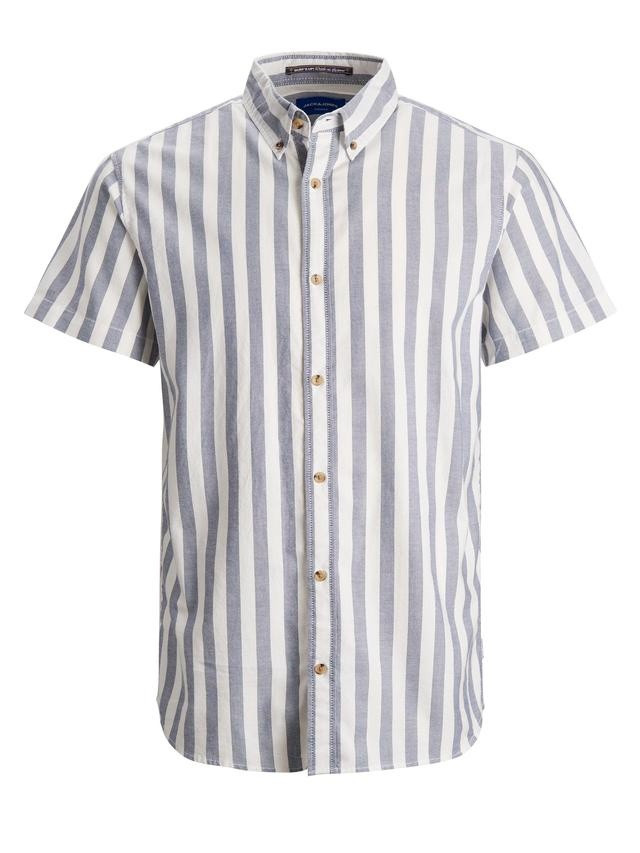 Сорочка JORTOM SHIRT SS 12187609 Ensign Blue Jack&Jones L Блакитний 12187609ENSIGNBLUE