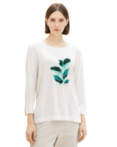 Футболка з довгими рукавами 1038161-10315 Tom Tailor L Білий 1038161-10315