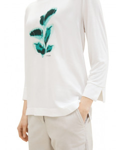 Футболка з довгими рукавами 1038161-10315 Tom Tailor L Білий 1038161-10315