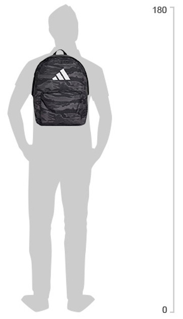 Рюкзак Adidas CL BPK CAMO 27,5L сірий, чорний Уні 15х31х44 см JF6086