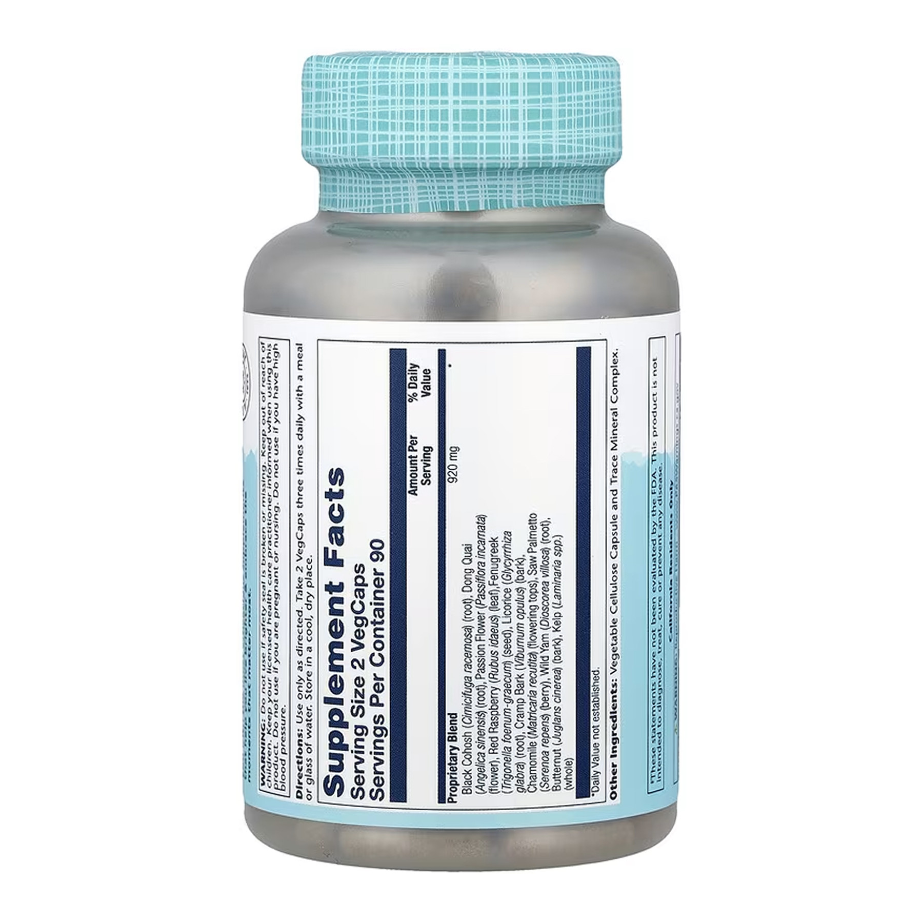 Капсули Solaray Female Hormone Blend - 180 vcaps 2023-10-6730