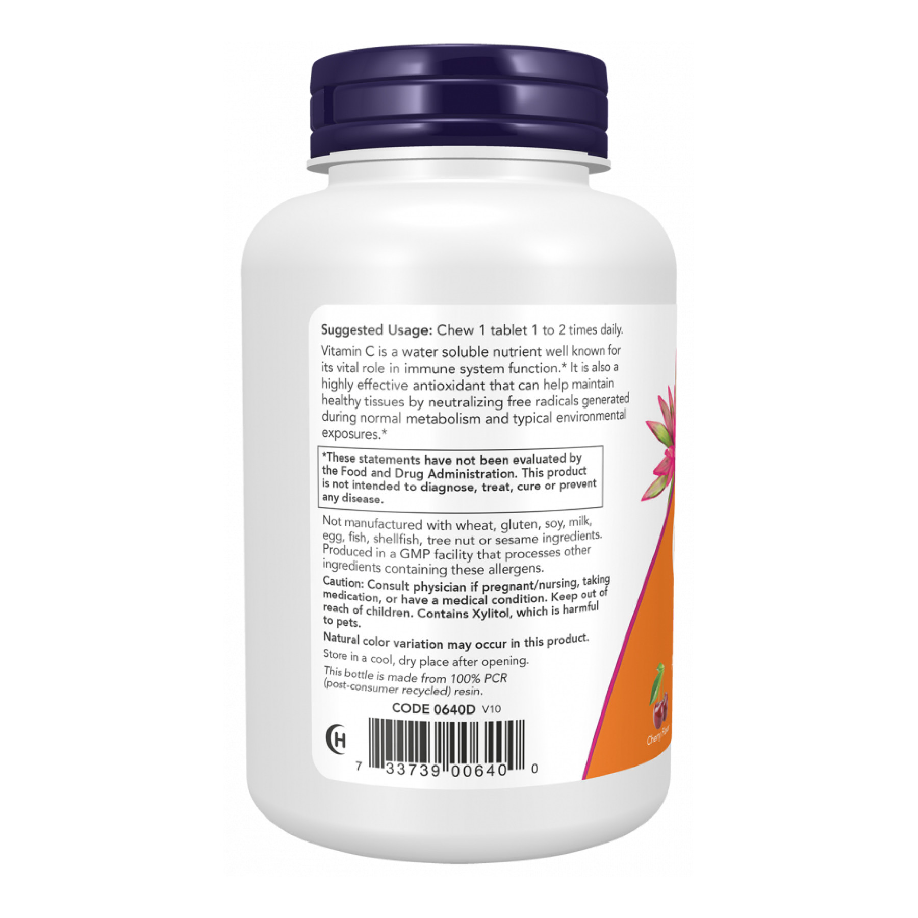 Таблетки Now Foods Vitamin C-500 - 100 tabs Cherry 2023-10-3794