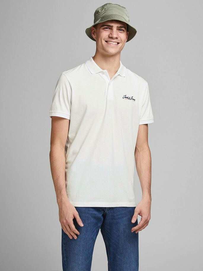 Поло JORTONS POLO SS SN 12186778 Cloud Dancer Jack&Jones L Білий 12186778CloudDancer