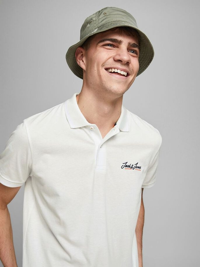 Поло JORTONS POLO SS SN 12186778 Cloud Dancer Jack&Jones L Білий 12186778CloudDancer