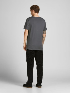 Футболка JJECORP LOGO TEE SS CREW NECK NOOS 12137126-Asphalt-Detail:SLIM FIT Jack&Jones L Темно-сіри 12137126-ASPHALT-DETAIL:S